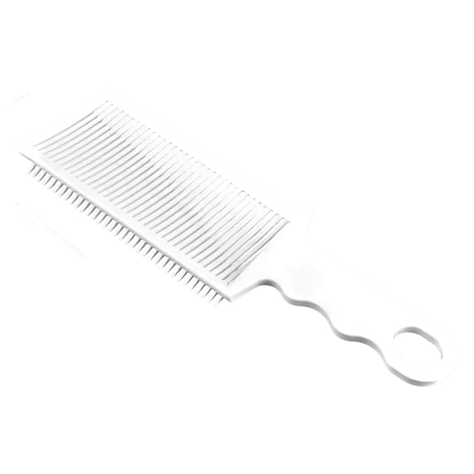Blend Fend Fade Comb – Haircut Fade Comb Tool with Heat Resistant Handle, Flat Tooth Barber for Gradient Cuts, Hair Cutting (White)