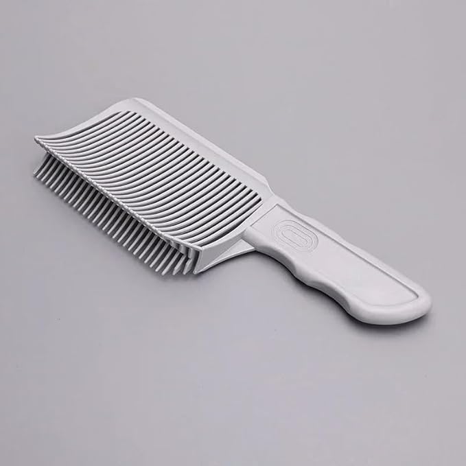 Blend Fend Fade Comb – Haircut Fade Comb Tool with Heat Resistant Handle, Flat Tooth Barber for Gradient Cuts, Hair Cutting (White)