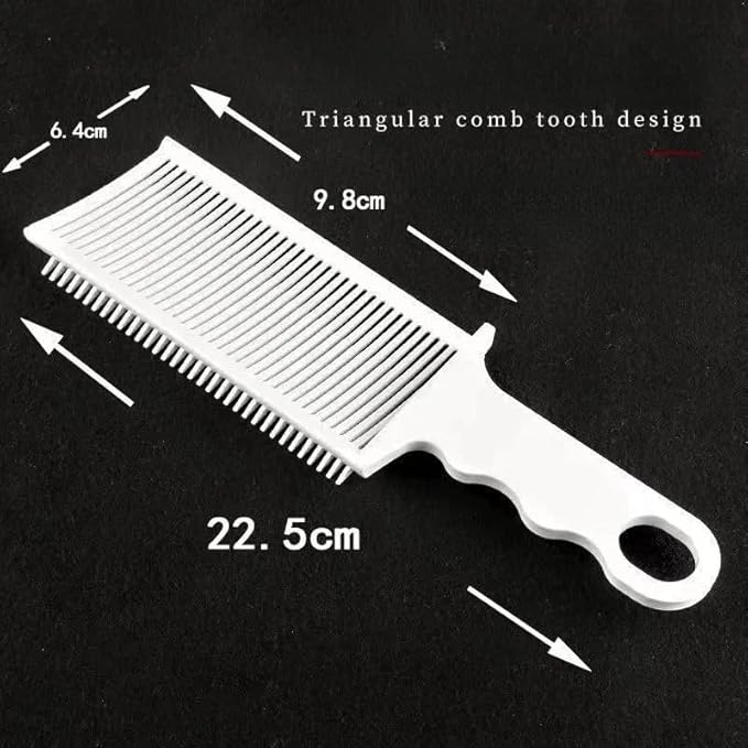 Blend Fend Fade Comb – Haircut Fade Comb Tool with Heat Resistant Handle, Flat Tooth Barber for Gradient Cuts, Hair Cutting (White)
